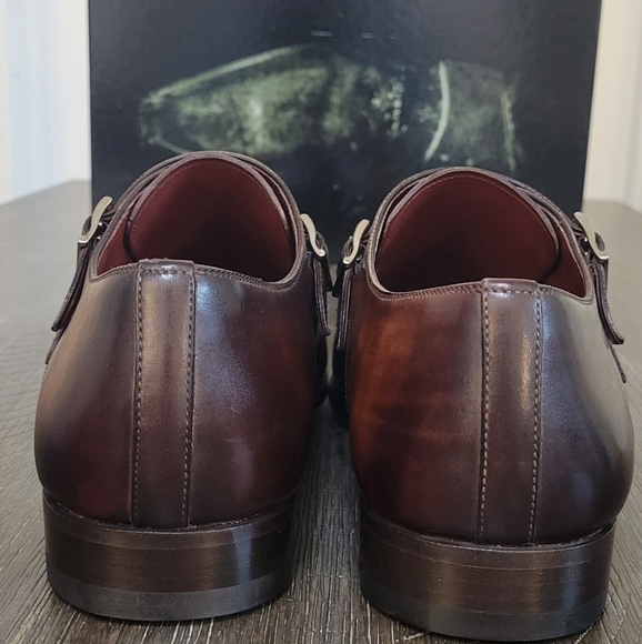 Magnanni 18727 Mens Triple Brown Buckle Monk Strap Dress Shoes Sz 41 or 8 NIB - Picture 6 of 10